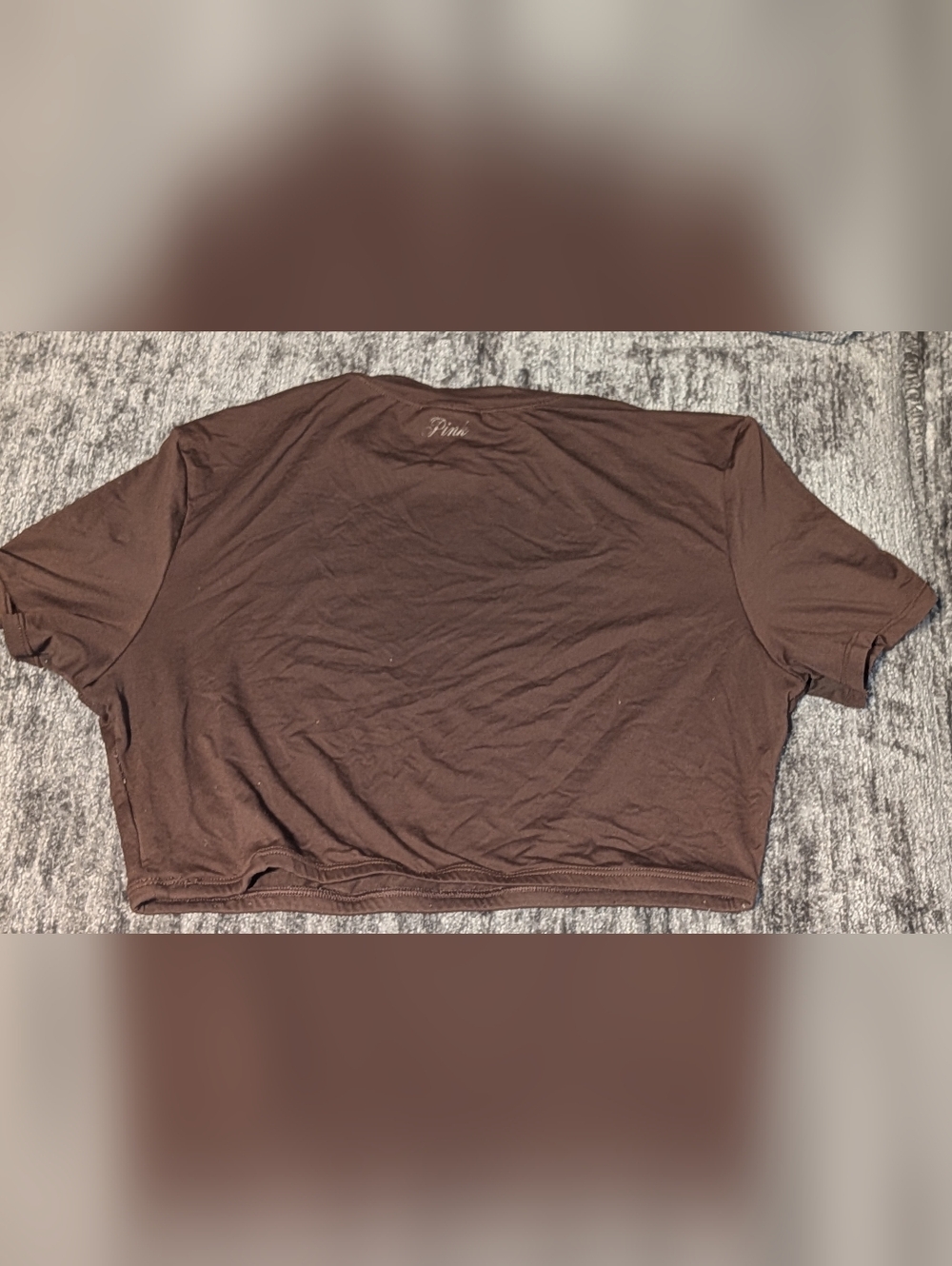Victoria's Secret,Brown,Short Sleeve, Cropped, Dri-Fit Sleepwear Top-Ladies Jr S - Picture 2 of 4